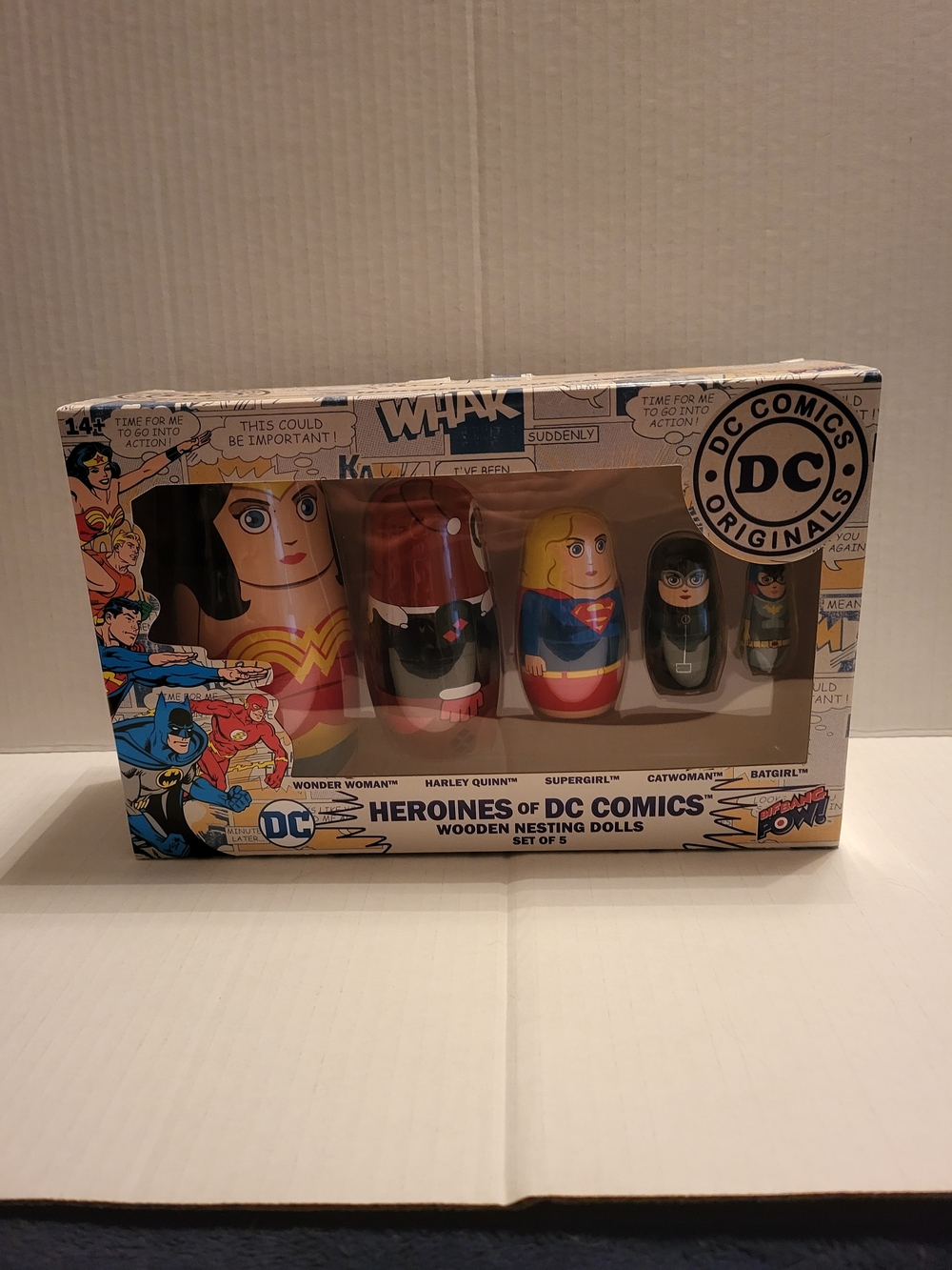 DC Heroines Wooden Nesting Dolls - Red, Blue, Yellow, Black